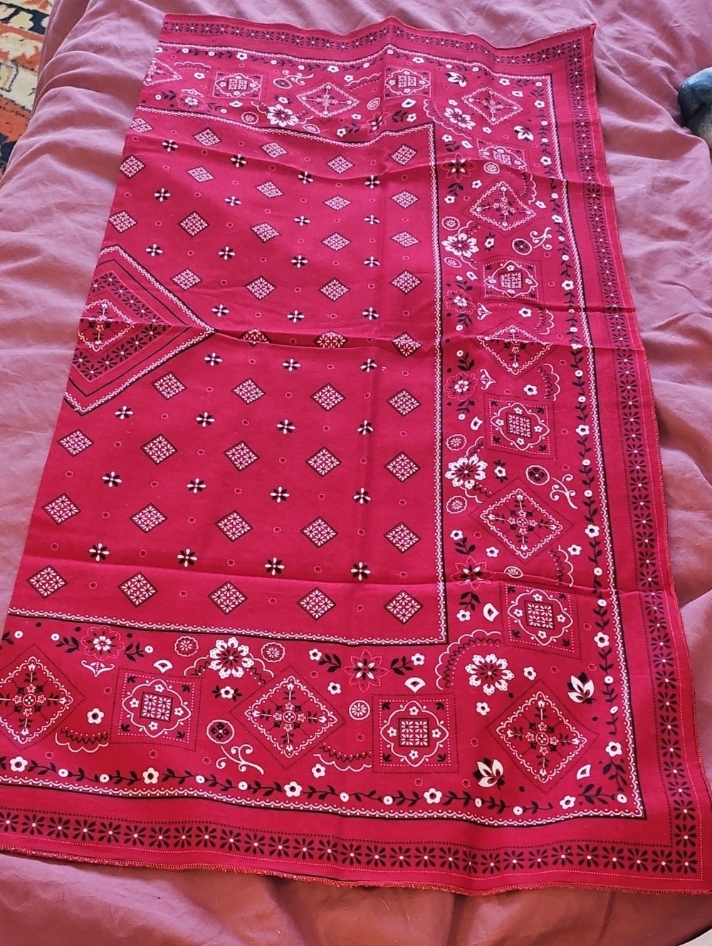 Red Paisley Bandana-Print Women's Scarf Neckerchief